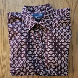 Zara printed slim fit Small Maroon Shirt